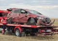 Aparatosa salida de vía en El Campo de Peñaranda: una mujer de 35 años y un menor de 10 han sido trasladados en ambulancia