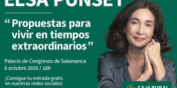 Caja Rural de Salamanca trae a Elsa Punset a Salamanca que protagonizará una conferencia el día 6 en el Palacio de Congresos
