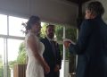 El alcalde de El Campo de Peñaranda, Hermógenes Terradillos, oficia la ceremonia civil de Ismael y Virginia en la finca El Ventorro